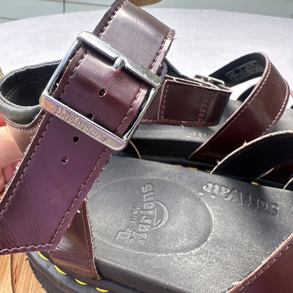 Dr. Martens Vegan Blaire Felix Gladiator Chunky Sandals Womens Size 9 Oxblood - Picture 5 of 10